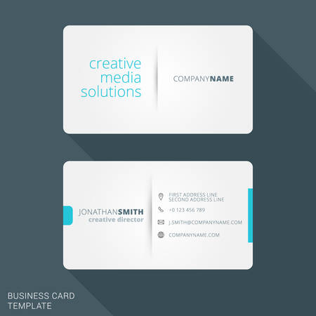 Modern Creative Business Card Template. Flat Design Vector Illustration. Stationery Designのイラスト素材