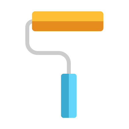 Paint roller. Flat vector illustration isolated on white. Paint roller flat icon. Hand instrumentのイラスト素材