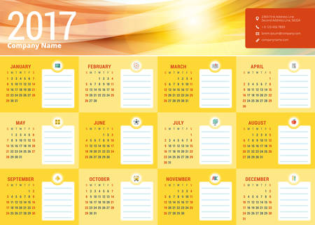 Calendar for 2017 year. School schedule.のイラスト素材