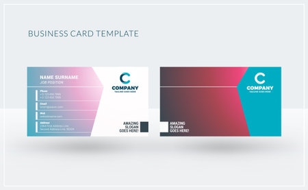 Double-sided creative business card template. Vector illustration. Stationery designのイラスト素材