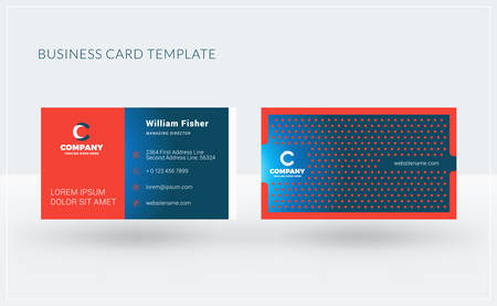 Double-sided creative business card template. Vector illustration. Stationery designのイラスト素材