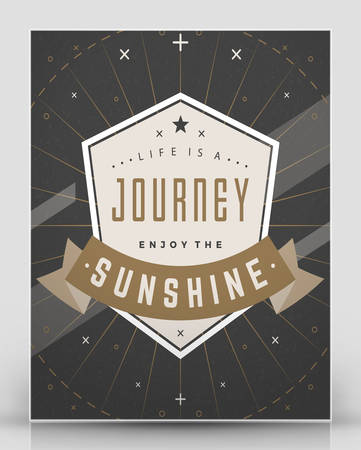 Vintage inspirational and motivational quote typographic poster. Black and brown colors with textured background.のイラスト素材