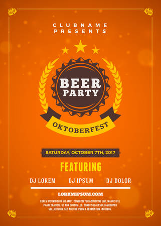 Oktoberfest beer festival celebration. Typography poster or flyer template for beer partyのイラスト素材