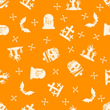 Halloween pattern graveyard designのイラスト素材