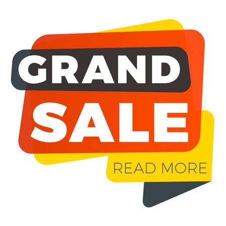 Sale banner template. Vector design element for your promotion. Red, yellow and black color theme. Rounded speech bubbleのイラスト素材