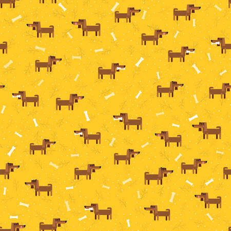 Seamless background with dogs. Flat vector illustrationのイラスト素材