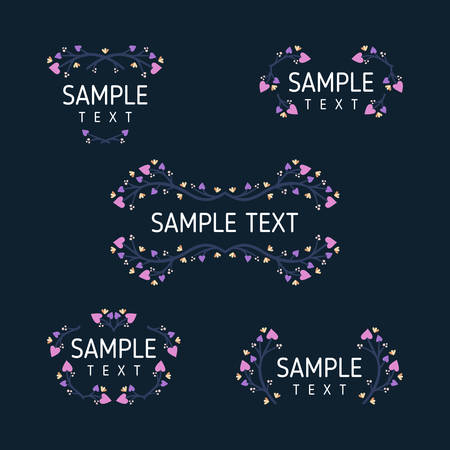 Set of floral frames. Wedding ornament concept. Vector layout decorative greeting card or invitation design elementsのイラスト素材