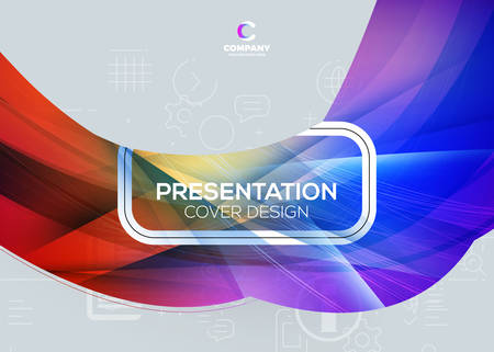 Presentation cover design. Colorful abstract background. Vector illustrationのイラスト素材