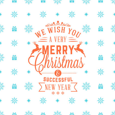 Merry Christmas and Happy New Year. Retro design on seamless background. Vector background for wrapping paper or greeting cardのイラスト素材