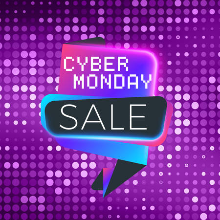 Cyber Monday sale sticker. Discount banner. Special offer sale tag. Vector illustration.のイラスト素材