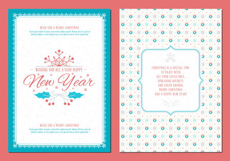 Merry Christmas greeting card template. Typographic retro design. Vector Illustrationのイラスト素材