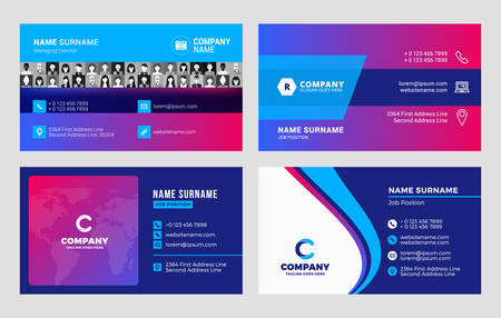 Set of business card templates. Vector illustration. Stationery designのイラスト素材