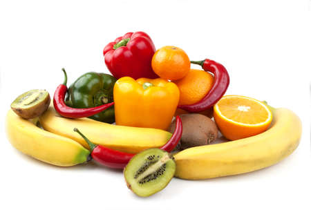 ripe fruit isolated on a white backgroundの写真素材