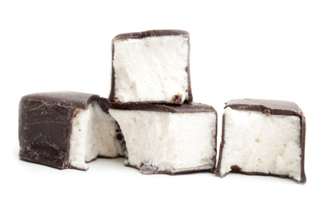 delicious chocolate candy on a white backgroundの写真素材