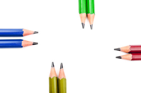 colored pencils isolated on a white backgroundの写真素材