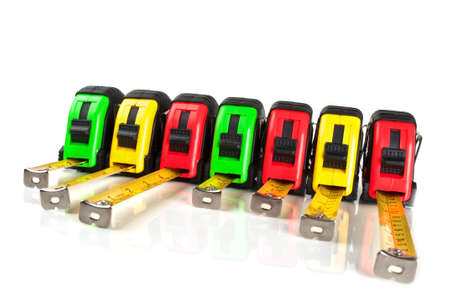 tape measure isolated on a white backgroundの写真素材