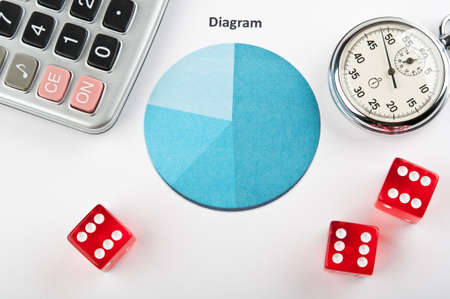 business objects and financial growth chart on the table in the officeの写真素材