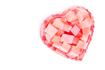 scented soap in the form of heart isolated on a white backgroundの写真素材