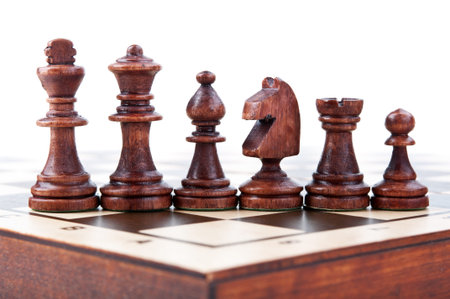 chess pieces isolated on a white background