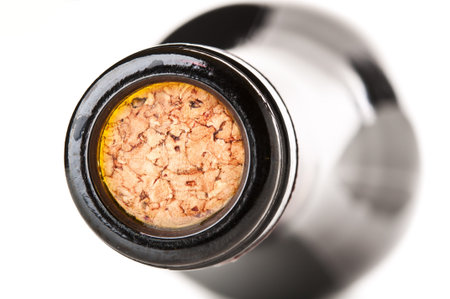 bottle of wine isolated on a white backgroundの写真素材