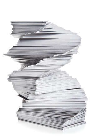 stack of cards isolated on a white backgroundの写真素材
