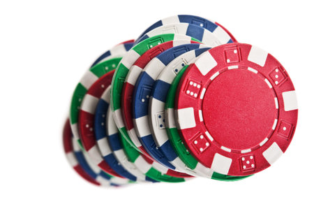 poker chips isolated on a white background