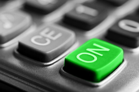 closeup of calculator button on a backgroundの写真素材
