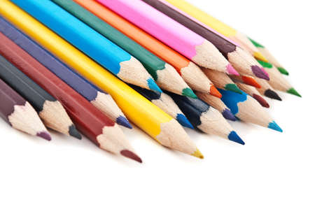 color pencils isolated on a white backgroundの写真素材