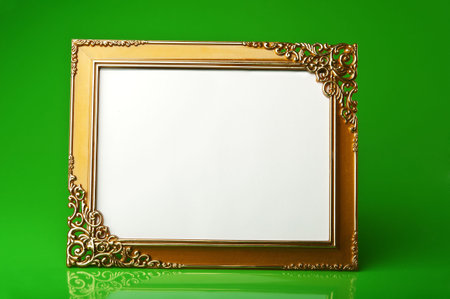 golden frame on green background