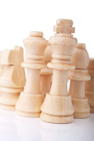 chess pieces isolated on a white backgroundの写真素材