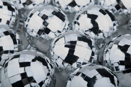 silver christmas balls on white backgroundの写真素材