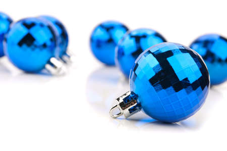 Christmas balls isolated on white backgroundの写真素材