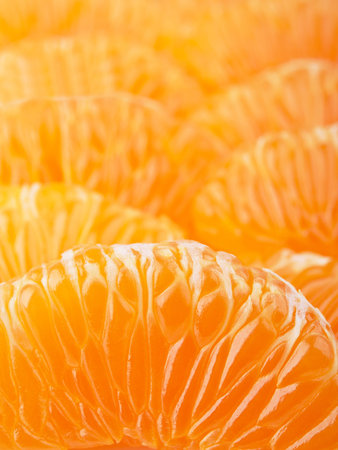 fresh mandarin slice on background