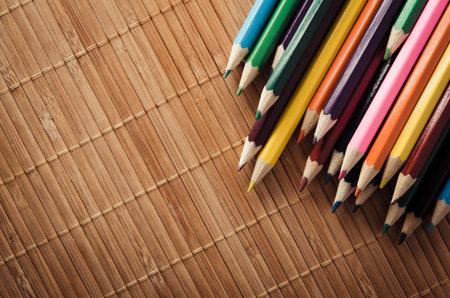 Closeup of drawing pencils on background