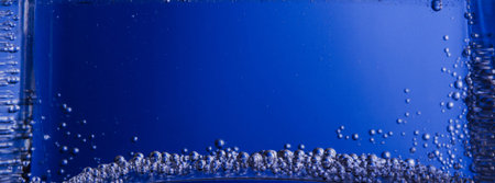 water bubbles on blue background