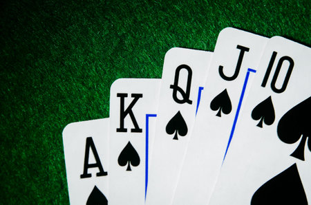 royal flush of spades. poker game.