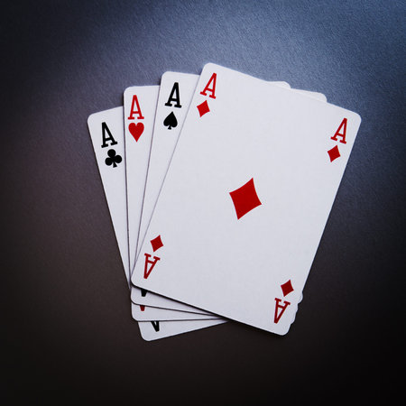 poker cards aces. top view