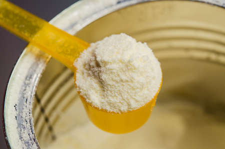 close up of infant formula on backgroundの写真素材