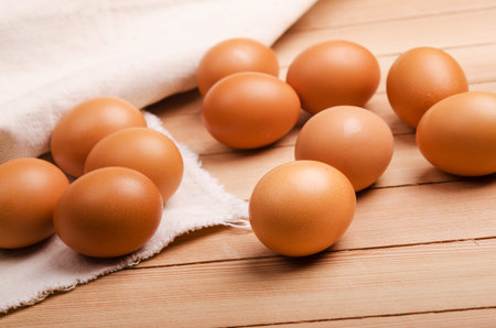 group of chicken eggs on background