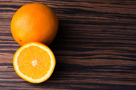 fresh orange on a table の写真素材