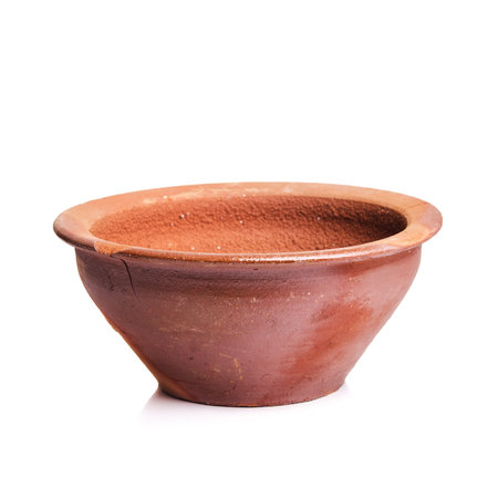 one ceramic plate isolated on white backgroundの写真素材