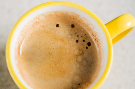 closeup of cappuccino cream cupの写真素材