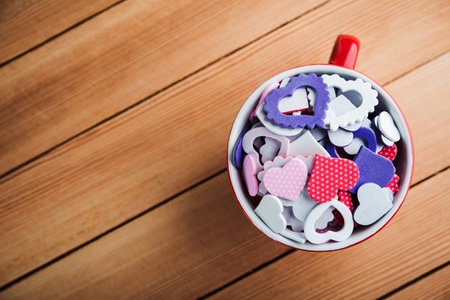 love coffee cup full of hearts