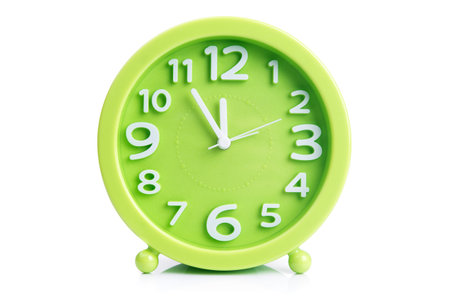 green clock isolated on white background