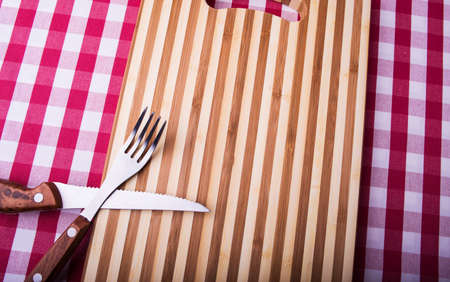 cutting board on a backgroundの写真素材