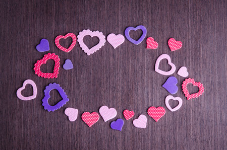 heart symbols on dark backgroundの写真素材