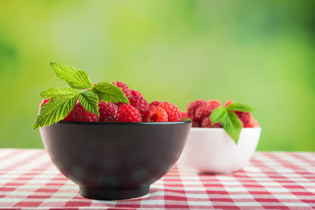 closeup of fresh red raspberry