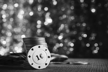 poker chips on abstract backgroundの写真素材