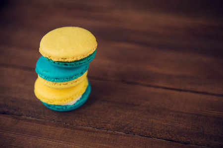 Biscuit tasty macaroon. Food background.