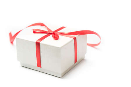 Gift box isolated over white backgroundの写真素材